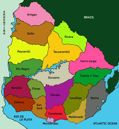 Mapa de Uruguay - Uruguayuruguay.com